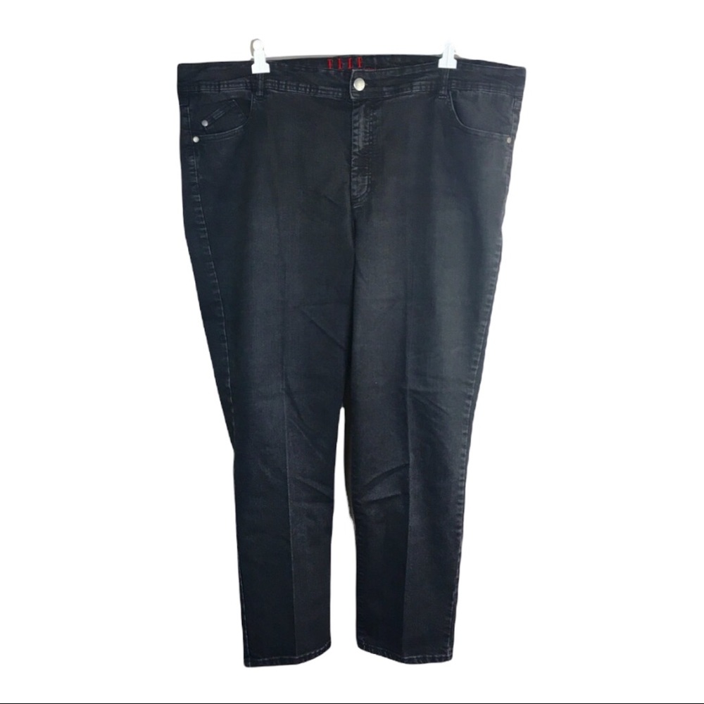 ELLE Balck Denim Jeans 24WS Stretch EUC 1282